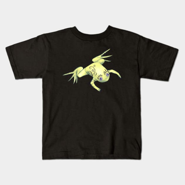 Weird Frog With Funny Eyelashes Digital Art Kids T-Shirt by Boriana Giormova